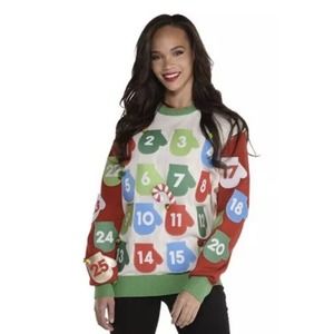 Adult Advent Calendar Ugly‎ Christmas Sweater Limited Edition S/M NWT
